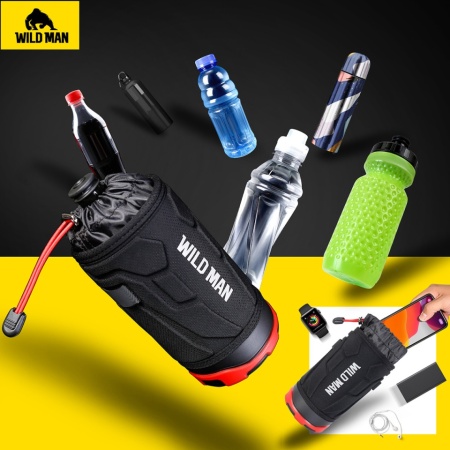 WILDMAN Bicycle bag R1 waterproof 1L for bottle black-red - Img 2