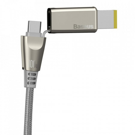 Baseus Cablu Flash Series 2 in 1 - USB to Tip C + DC adapter Lenovo - 100W 5A 2 metri (CA1T2-B0G) szary - Img 2
