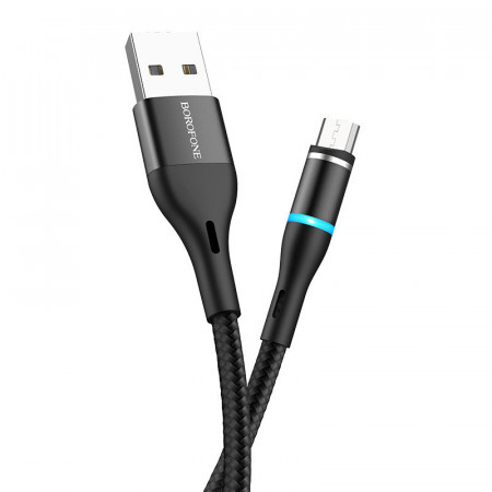 Borofone Cablu BU16 Skill magnetic - USB to Micro USB - 2,4A 1,2 metri Negru