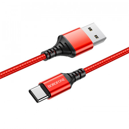 Borofone Cablu BX54 Ultra Bright - USB to Tip C - 2,4A 1 metre red
