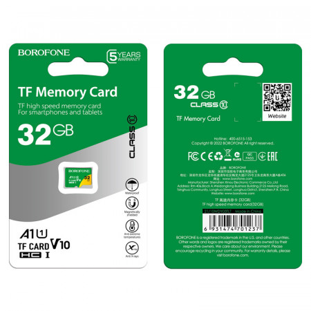 Borofone Memory card MicroSD 32GB SDHC Class10 90MB/s - Img 2