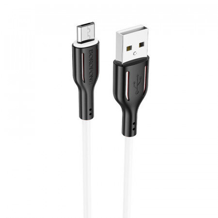Cablu Borofone BX63 Charming - USB to MicroUSB - 2,4A 1 metru negru-white - Img 2