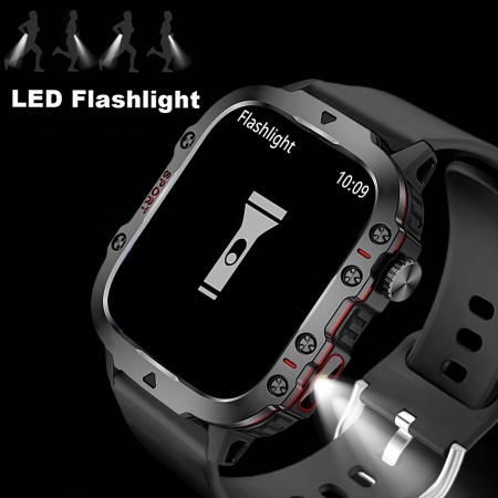 Ceas Smartwatch 4.65 cm cu ecran tactil, carcasă din aliaj, curea silicon, TMFN9220732 - Img 6