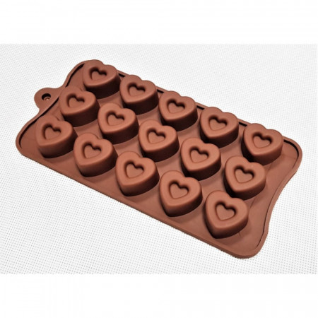 Forma din silicon pentru ciocolata, Inimi, PMEBB0225P3