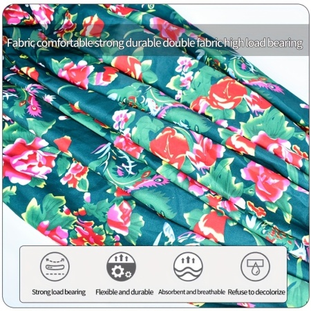 Hamac floral respirabil, 270 x 140 cm – model tradițional, ideal pentru grădină și camping, TMKJ139740 - Img 2