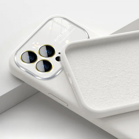 Husa Soft Silicone Lens pentru Iphone 15 Pro Max white