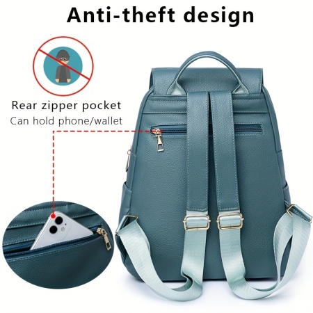 Rucsac elegant cu bretele ajustabile și compartimente multiple, TMLM67809 - Img 4