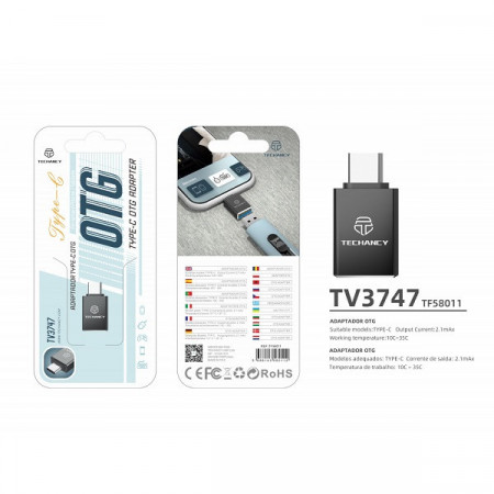 Adaptor USB Typc C Otg, Negru, PMTF580113