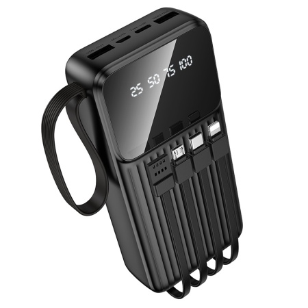 Borofone Power Bank 20000mAh BJ76A Smart - 2xUSB - with Type C, Lightning and Micro USB cables black, AKUM944 - Img 2