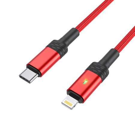 Cablu Borofone BU30 Lynk Smart power-off - Tip C to Lightning - PD 20W 1,2 metri rosu
