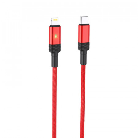 Cablu Borofone BU30 Lynk Smart power-off - Tip C to Lightning - PD 20W 1,2 metri rosu - Img 2