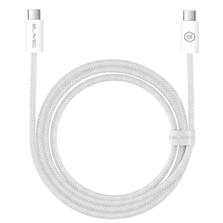 Cablu împletit Blavec Candy - Tip C la Tip C - PD 60W, 3A, 1 metru, Apple CarPlay/Android Auto (CCA-CC3W10) Alb, MGKABAV1759