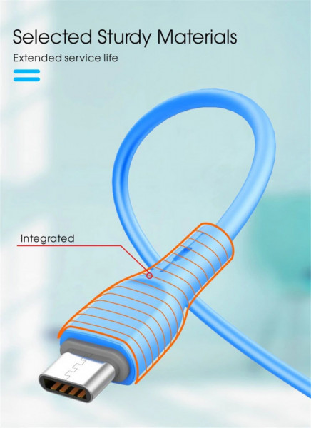 Cablu Silicone - USB to Lightning - QC 3.0 1 metre alb