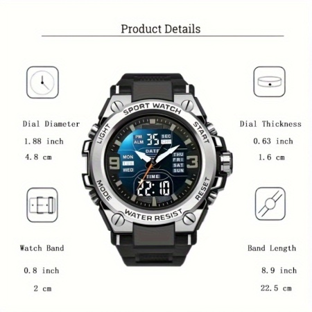 Ceas quartz sport pentru barbati, negru, TMFL546401 - Img 2