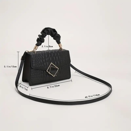 Geanta eleganta pentru femei, cu curea detasabila, model Crocodil, PMJE32230 - Img 3