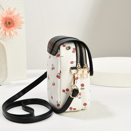 Geanta mini Crossbody, cu model cirese, TMDB2893253 - Img 5