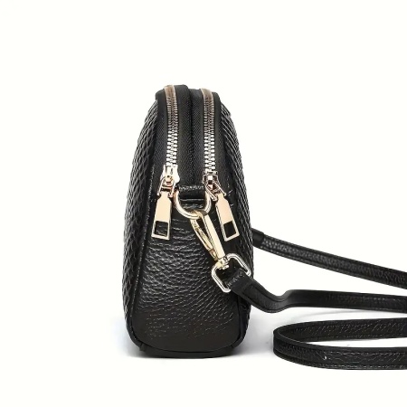 Geanta pentru femei din piele naturala, cu model Crocodil, curea detasabila, PMNV65832 - Img 4