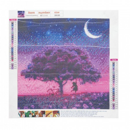Goblen mozaic cu diamante, peisaj nocturn, 30 x 30 cm, PM000161373