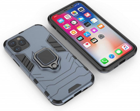 Husa iPhone 11 PRO Bleumarin Military cu Inel - Img 3