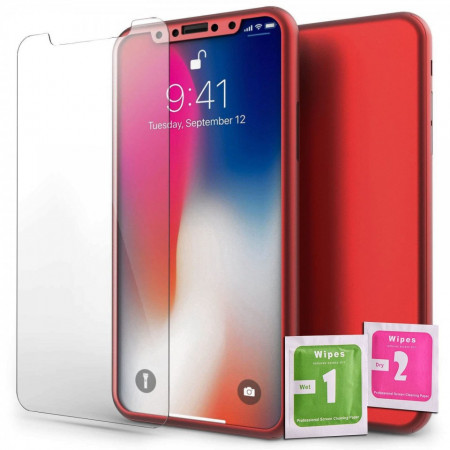 Husa iPhone XS Max 360° Rosie Premium Ultra Slim Cu Folie de Sticla - Img 4