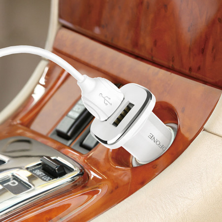 Incarcator auto Borofone BZ12 Lasting Power - 2XUSB - 2.4A, Alb, ŁAD001439 - Img 3