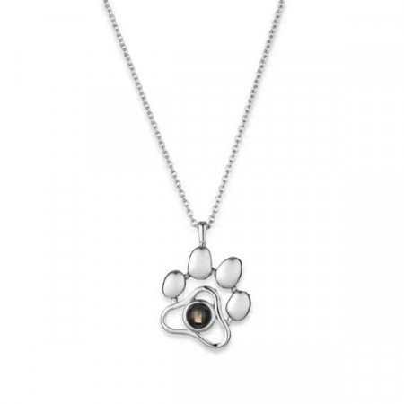Lantisor Dama Paw "Te iubesc" 100 de limbi - argintiu COL153-V1