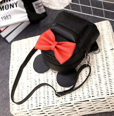 Mini Rucsac Dama Red Bow, negru, L302 - Img 6