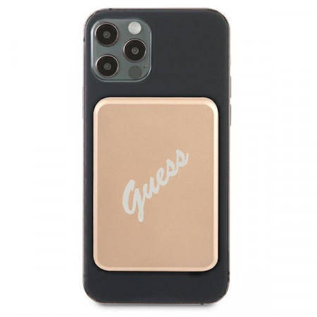 Original Power Bank - GUESS GUPBMSVSLG 3000mAh with induction charging 5W MagSafe - Auriu - Img 2