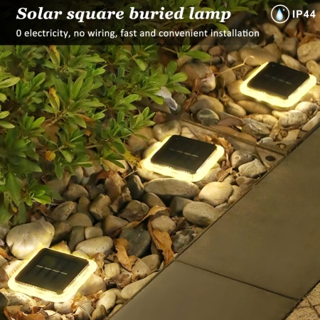 Set 4 lămpi solare LED pătrate pentru sol – Iluminat decorativ de exterior, TMJR604032 - Img 2