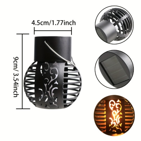 Set lămpi solare LED tip lampadar – Iluminat decorativ vintage pentru grădină, TMAV106778 - Img 4