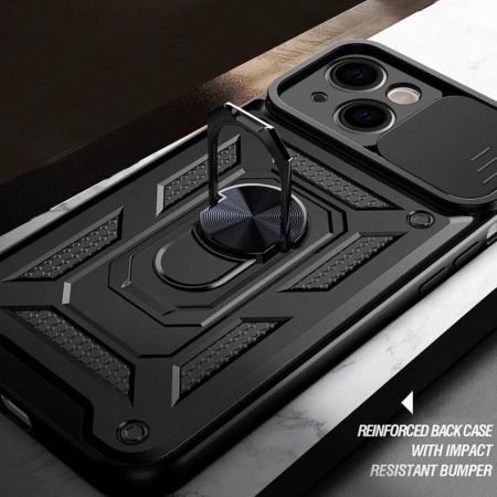 Slide Camera Armor Case for Samsung Galaxy A16 5G Black