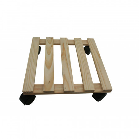 Suport de lemn cu roti pentru plante, PM0106483