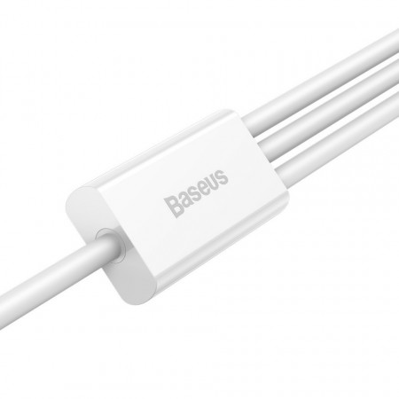 Baseus Cablu Superior 3 in 1- USB to Tip C, MicroUSB, Lightning - 3,5A 1,5 metri (CAMLTYS-02) alb - Img 2