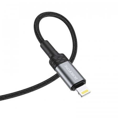 Borofone Cablu BU30 Lynk Smart power-off - USB to Lightning - 2,4A 1,2 metri Negru