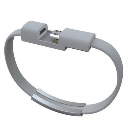 Bracelet cablu - USB to Micro USB - grey