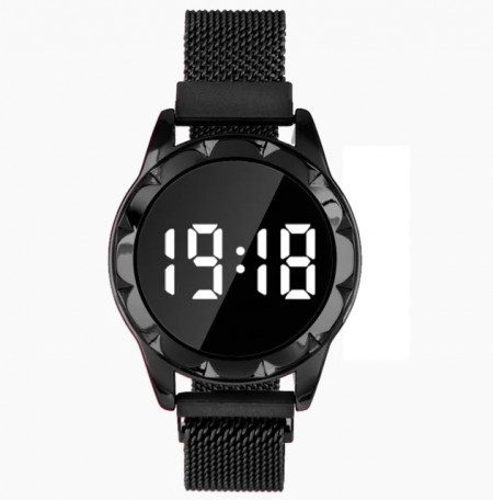 Ceas Dama cu inchidere magnetica, Fashion Touch Screen Digital, Negru, LD099-V1