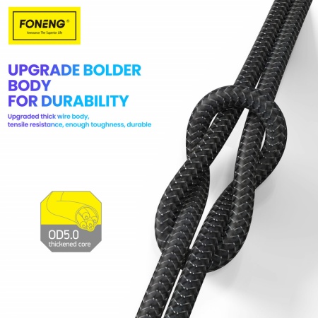 Foneng Cable X82 - USB to Micro USB - 3A 1 metre black