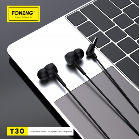 Foneng Earphones T30 with microphone black
