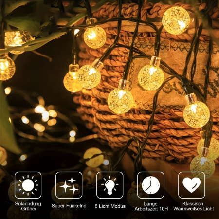 Ghirlandă de lumini solare rezistentă la apă – Iluminare elegantă pentru exterior, TMGE474788 - Img 8