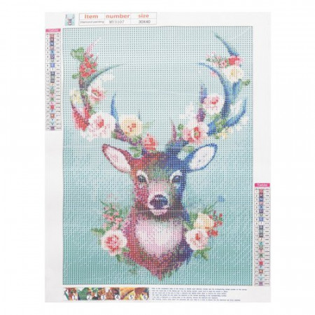 Goblen mozaic cu diamante, cerb, 30 x 40 cm, PM000162133