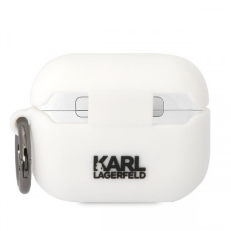 Husa Originala KARL LAGERFELD - Silicone Choupette Head 3D KLAPRUNCHH pentru AirPods Pro Cover - white
