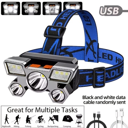 Lanterna de cap cu incarcare USB, multiple moduri de iluminare, PMER161855 - Img 7