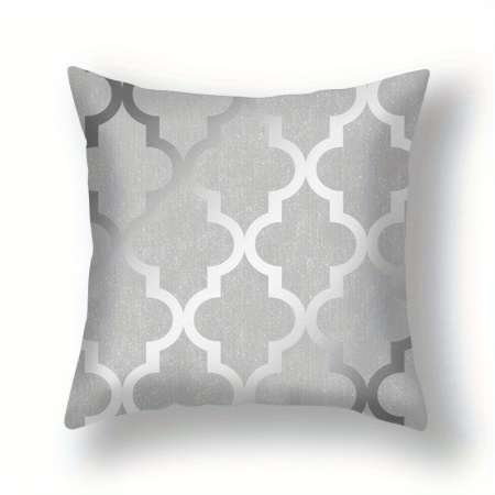 Set 4 Huse Decorative pentru Perne – Model Geometric Elegant, Nuanțe de Gri, 45x45 cm, PMPT389116 - Img 3