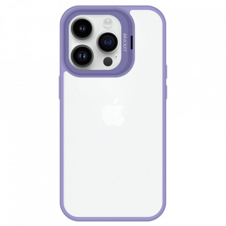 Tel Protect Kickstand case + camera glass (lens) for Iphone 15 Plus light purple - Img 2