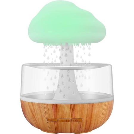 Aroma difuzor Smartix 500ml, Umidificator Modern, cu lampa LED, Nor de ploaie, Alb, AD500