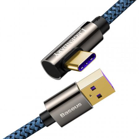 Baseus Cablu Legend - USB to Tip C - angled QC 3.0 66W 1 metre (CACS000403) blue