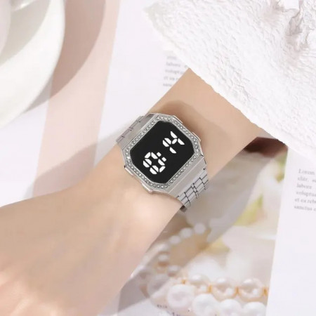 Ceas Dama Fashion Touch Screen Digital, Argintiu, LD098-V1 - Img 3