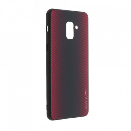 Husa pentru Samsung Galaxy A8 PLUS - Husa Pro Shield Sticla Rosu cu Efect Gradient - Img 2