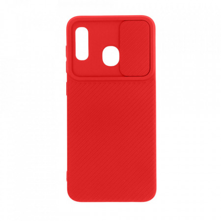Husa Samsung Galaxy A30 - Silicon Antisoc cu Protectie Glisanta Pentru Camera - Rosu - Img 2