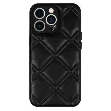 Leather 3D Carcasa pentru Iphone 13 design 3 Negru